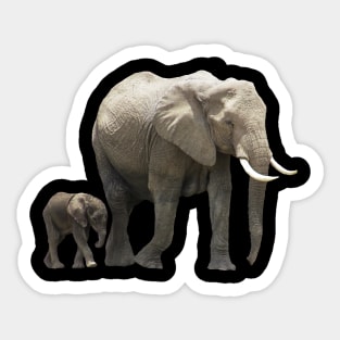 Elephant-Mama with Elephant-Baby - Elephant - Africa Sticker